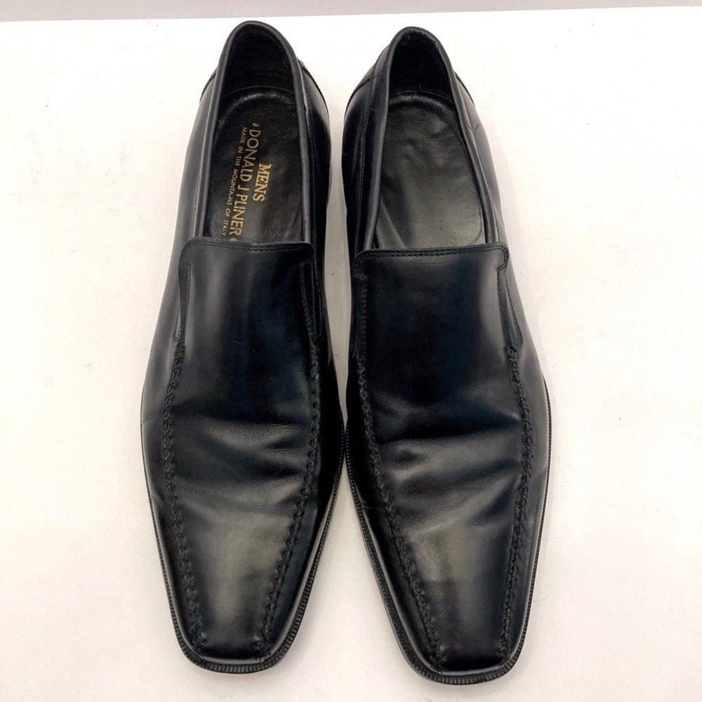 Donald Pliner Reede Loafers Slip On Shoes Mens 13M Black Italian Leather
